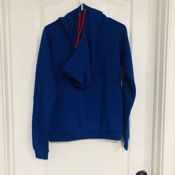 Brand New Adidas NCAA Kansas University Jayhawks Team Hoodie Royal Blue Small - Picture 4 of 6